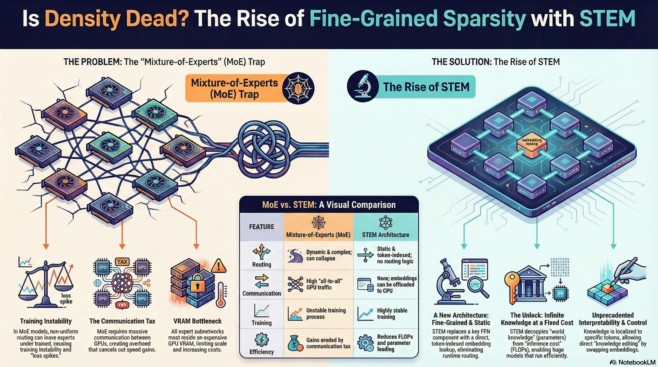 STEM and Fine-Grained Sparsity
